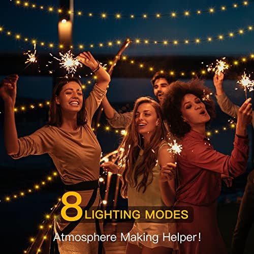 Ollny Solar Lights Outdoor Garden - 180LED 18m Solar Fairy String Lights Outdoor Lights Solar Powered Waterproof with Timer/8 Modes Garden Ornaments Warm White Outside Lights for Tree/Fence/Patio/Gate