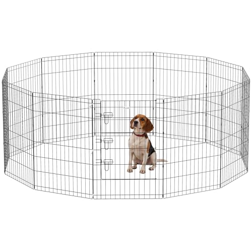 PawHut Dog Playpen Puppy Play Pen, 12 Panels Pet Exercise Fences, 36" H