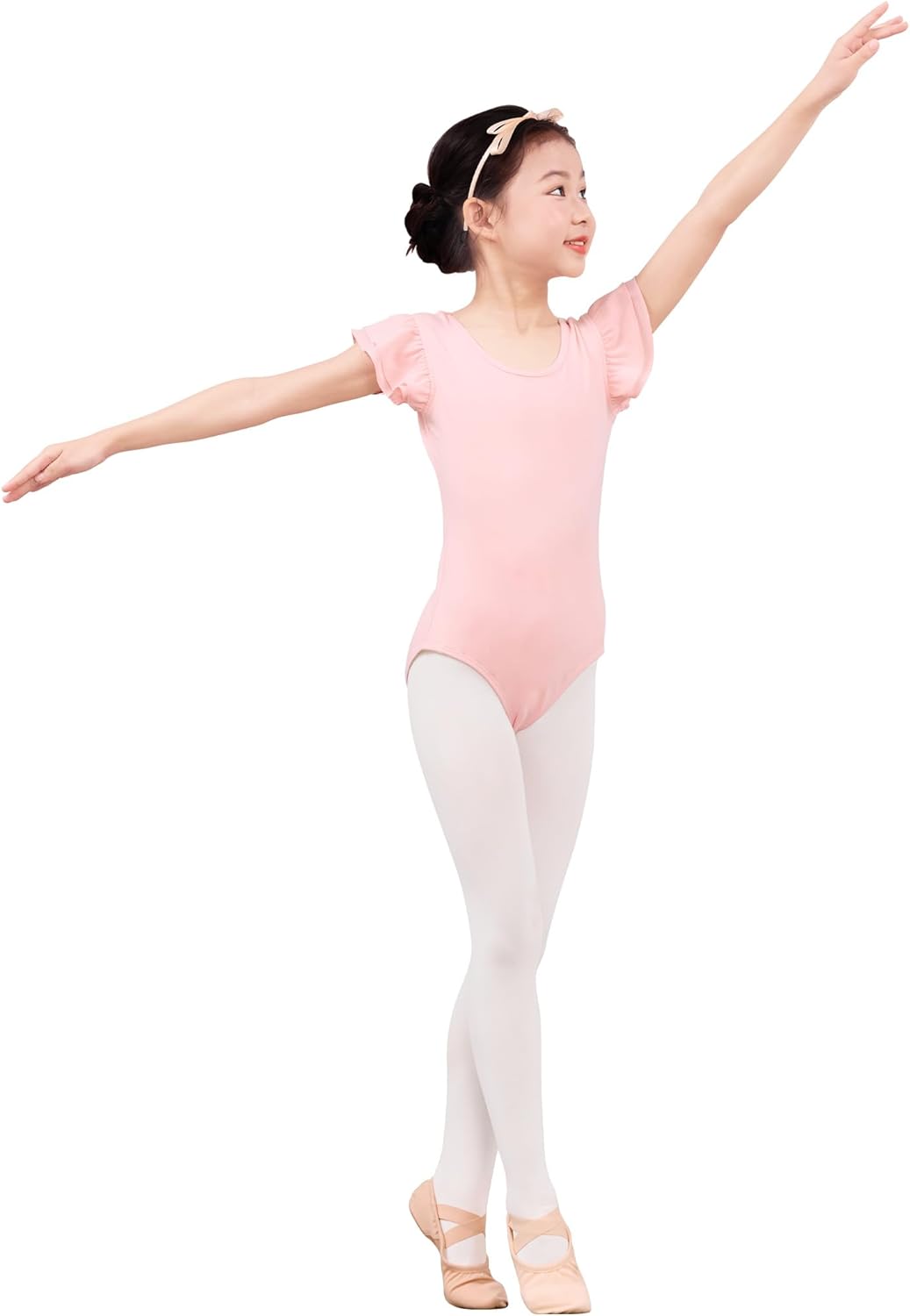 Dayrose Ballet Leotards for Girls, Flutter Sleeve Girls Dance Leotard with Bow Tie for Ballet, Gymnastics - Image 2