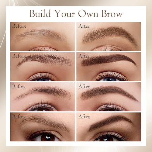 Image of 2-in-1 Eyebrow Pencil with Gel,2025 NEW Waterproof Magic Eyebrow Pencil,Dual-Ended 3D Microblading Eyebrow Pen with 4 Tip & Eyebrow Brush, Makeup Long-Lasting Eyebrow Pen for Women (Brown)