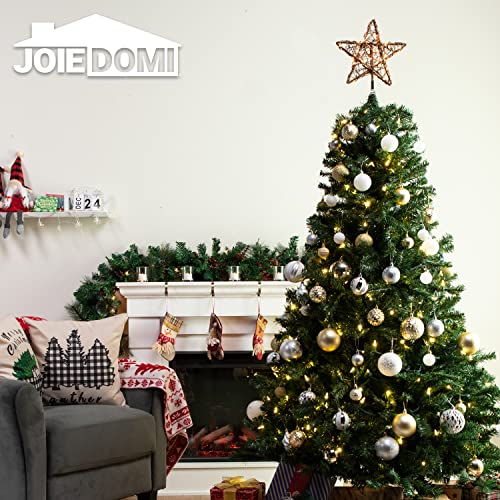 Joiedomi Christmas Tree Toppers, Rustic Rattan Star Tree Topper Lighted With 50 Led Lights For Xmas Tree Decorations, Holiday Party Indoor Decor #TOP7