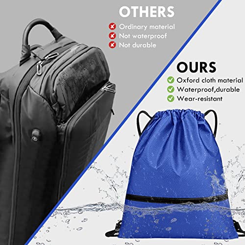 Serda-Run Drawstring Backpack Bag, Waterproof Swimming Draw String Back Sack With Zip Pocket Gym Cinch Tote Drawstring String Bags Sackpack Swim Bag For Men Women #TOP5