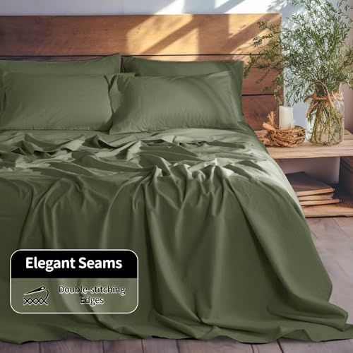 Image of LBRO2M 100% French Pure Linen Sheet Set 6Pcs, 16 inch Deep Pocket King Size