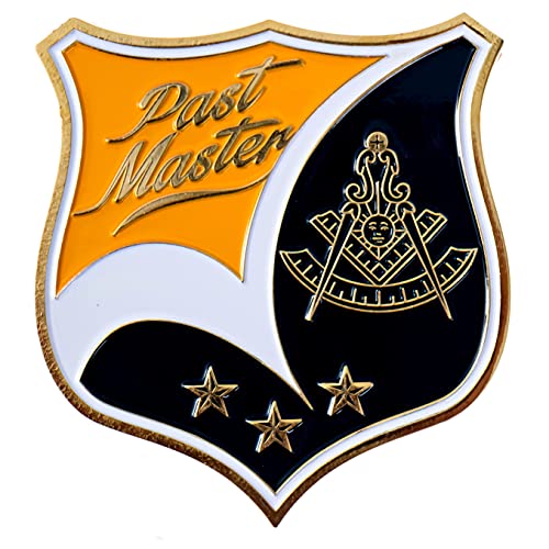 Emblema masónico para auto en relieve, insignia de escudo Past Master azul de 7,6 cm