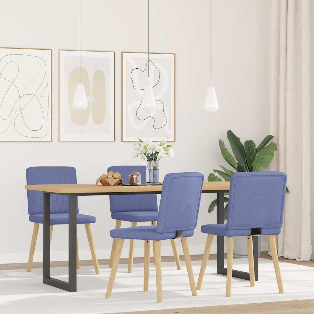 Juego de 4 sillas de comedor, color azul vaquero, con estructura de metal y madera, 45 x 54 x 86 cm, con espuma gruesa para cocina, comedor, salón