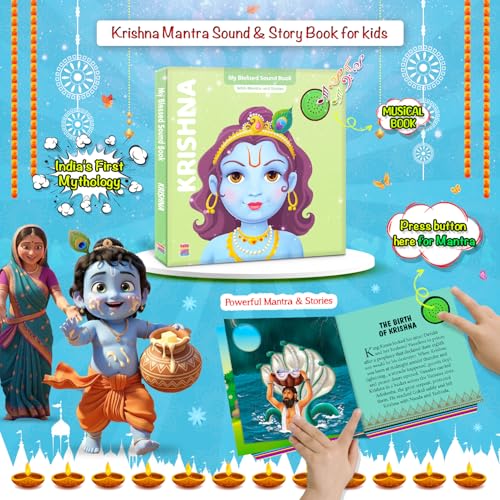 Image of Krishna Mantra Sound and Story Book for Kids ; India's First Mythology Shloka and Mantras Sound Book to Teach Indian Culture, Values Devotional