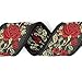 CLOUDMUSIC Guitar Strap Jacquard Weave Strap With Leather Ends Vintage Classical Pattern Design Guitar Picks Free (Golden Rose)