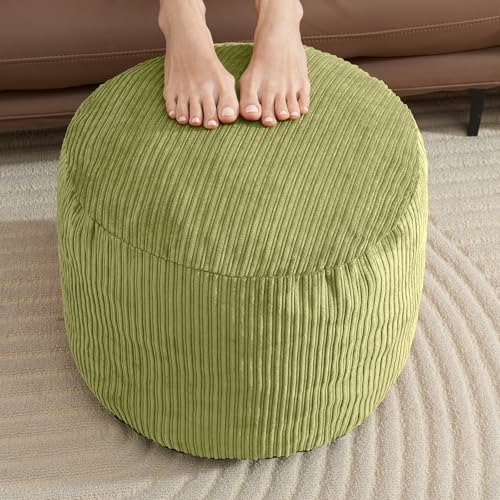 WSOFRLAC Pouf Ottoman Foot Stools Ottoman with Foam Small Corduroy