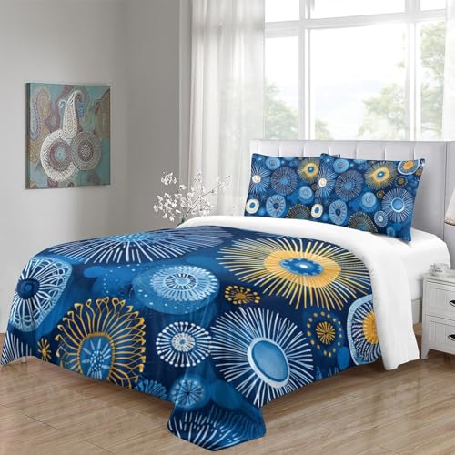 Sets housse de couette feux d'artifice 3D microfibre parure de lit 3 pièces grand format - 5