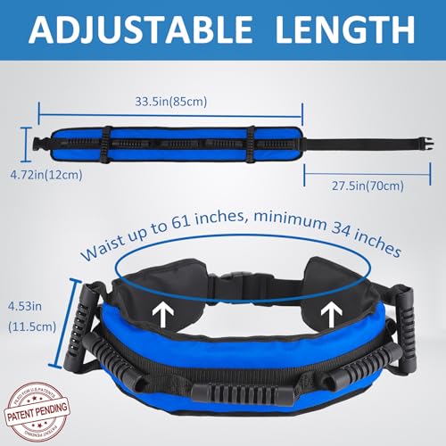 Gait Belt for Seniors, Transfer Belt with 7 Nylon Padded Handles, FSA HSA Eligible, Medical Belt for Lifting Patients, Safety Gait Belt for Elderly Easy to Use Quick Release Buckle(Blue) - Thumbnail 2