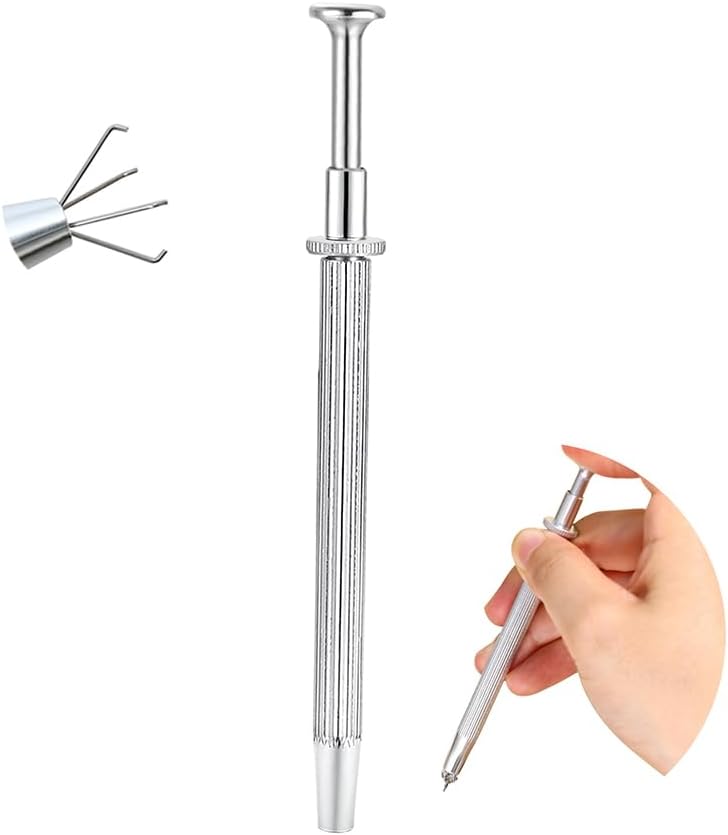 GEMQUEEN Piercing Taper Ball Grabber Tool for Changing Jewelry - 14G 16G 18G 20G Stainless Steel Flat Back Earrings Applicator Tool Threadless Insertion Pin Thread Body Piercing Kit for Ear Nose Lip