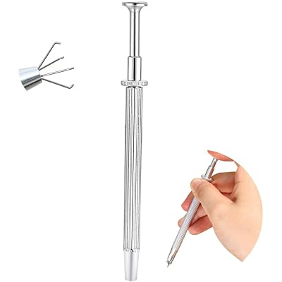 GEMQUEEN Piercing Taper Ball Grabber Tool for Changing Jewelry - 14G 16G 18G 20G Stainless Steel Flat Back Earrings Applicator Tool Threadless Insertion Pin Thread Body Piercing Kit for Ear Nose Lip