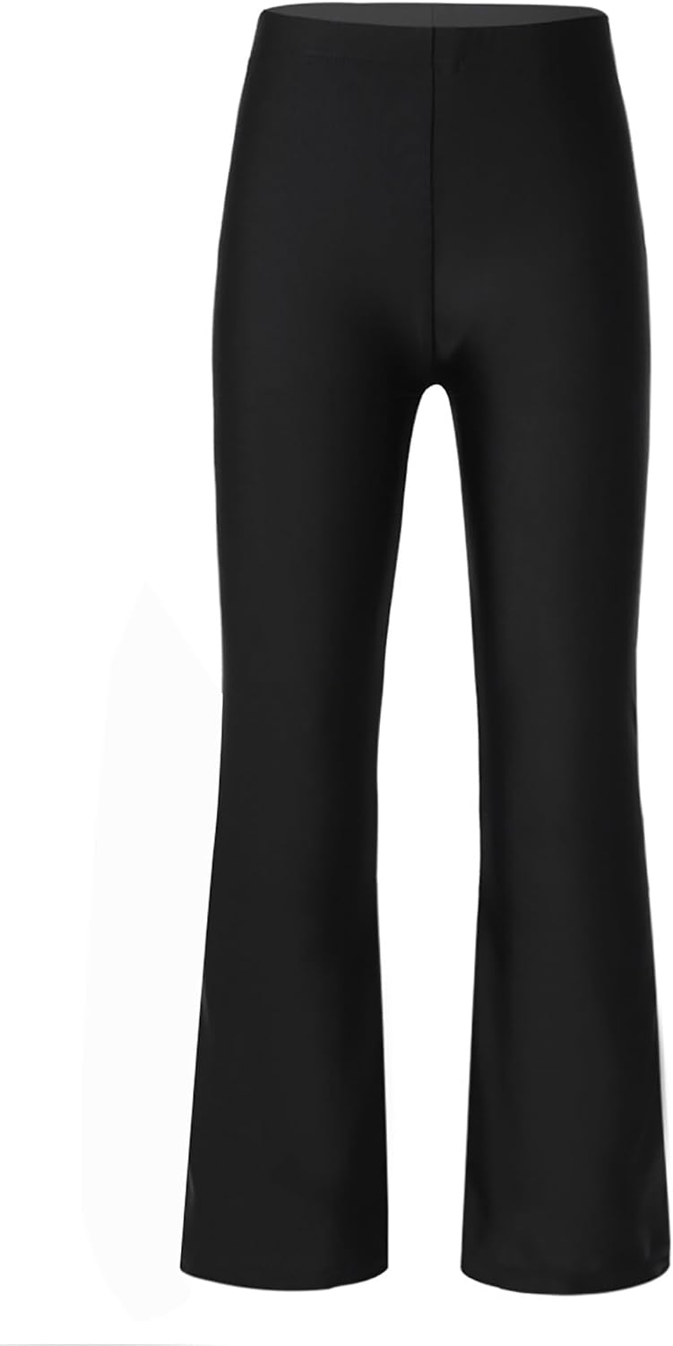 Hularka Kids Girls Boys Basic Classic Stretchy Flared Pants Jazz Latin Dance Leggings Athletic Trousers Activewear