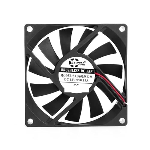 SXDOOL 8015 12V t@ PC Rs[^[t@ 80mm 8cm 0.15A TCg DC V[Vdpt@ 2