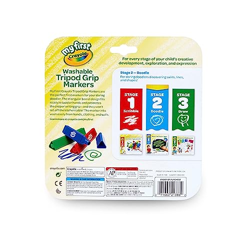 Crayola My First, Tripod Washable Markers For Toddlers, 8Ct #TOP1