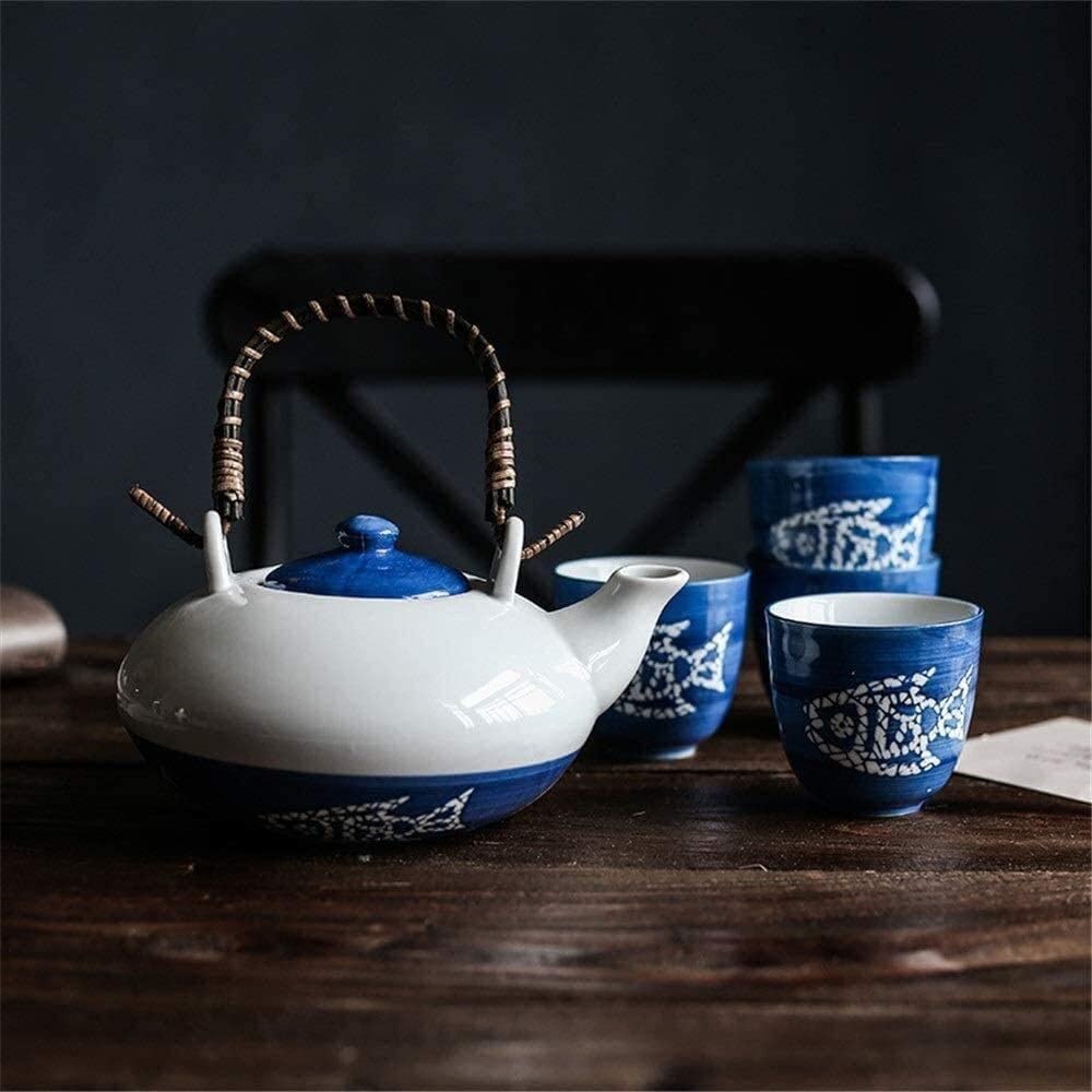 Zestaw Do Herbaty 5 Sztuk Europejskie Ceramiczne Zestawy Do Herbaty Zestaw Filiżanek Kawy Styl Japoński Czajniczek Z Uchwytem Akcesoria Kuchenne