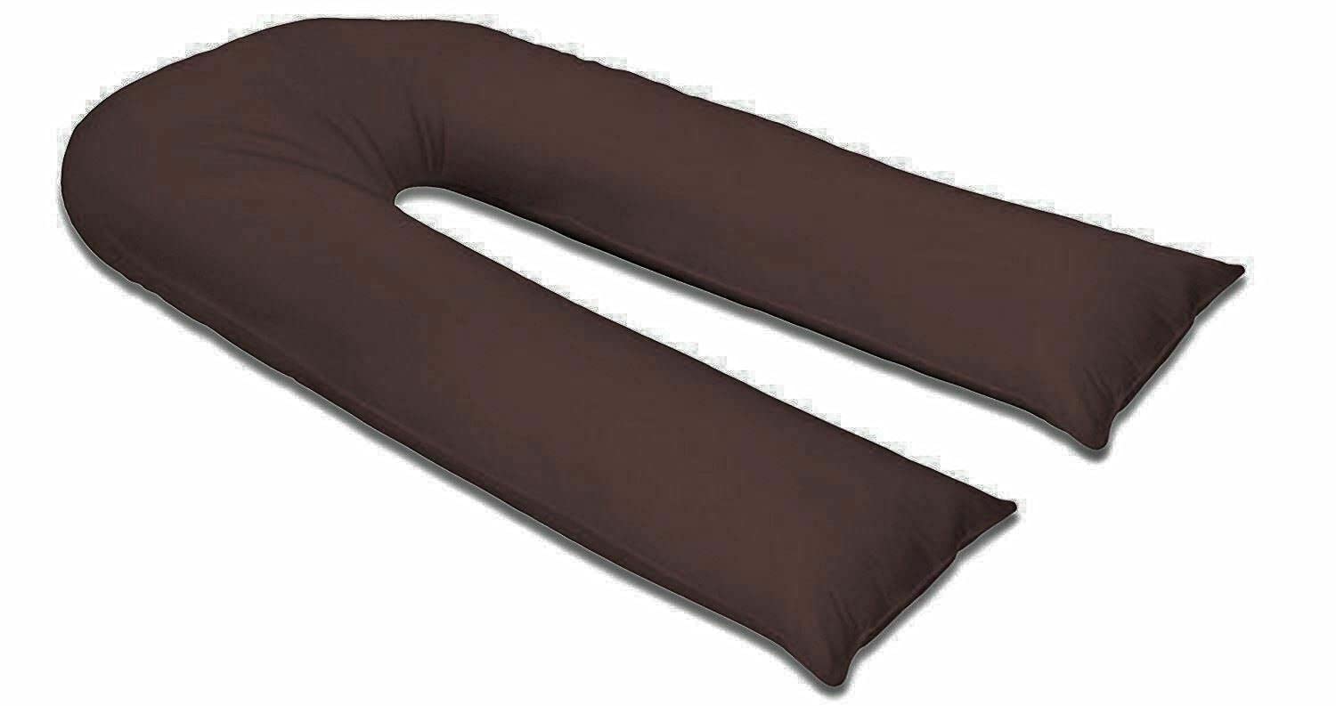 EliteKoopers 1Pcs 9ft U-Shaped PillowCase Cover Pregnancy Maternity Nursing Pillow Cover (Pillow Cover Only)(Chocolate)