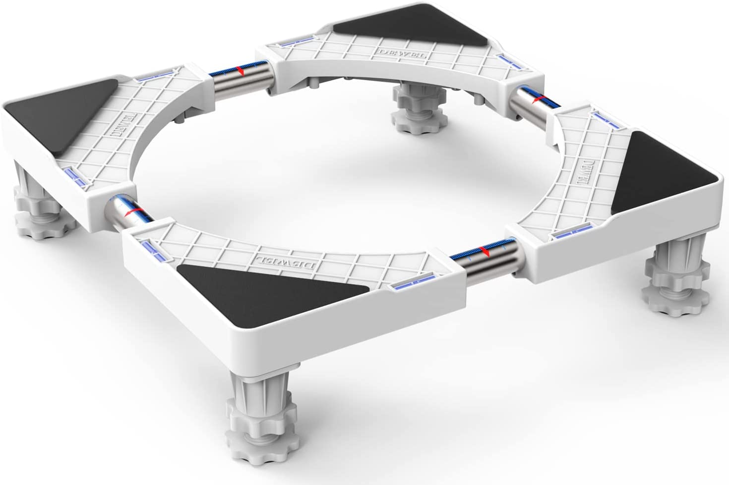 Base Regolabile DEWEL Per Frigoriferi E Lavastoviglie - Supporto 300kg, Altezza 28-31cm, Larghezza 43-67cm, Nero - Foto 5
