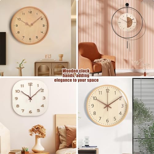 EMOON 3 Pieces Quartz Clock Mechanism Replacement Kit Long and Short Shaft length with 4 Types of Walnut Wood Clock hands DIY Clock Repair Parts (Total Shaft Length 16mm,20mm,23mm) - Thumbnail 5