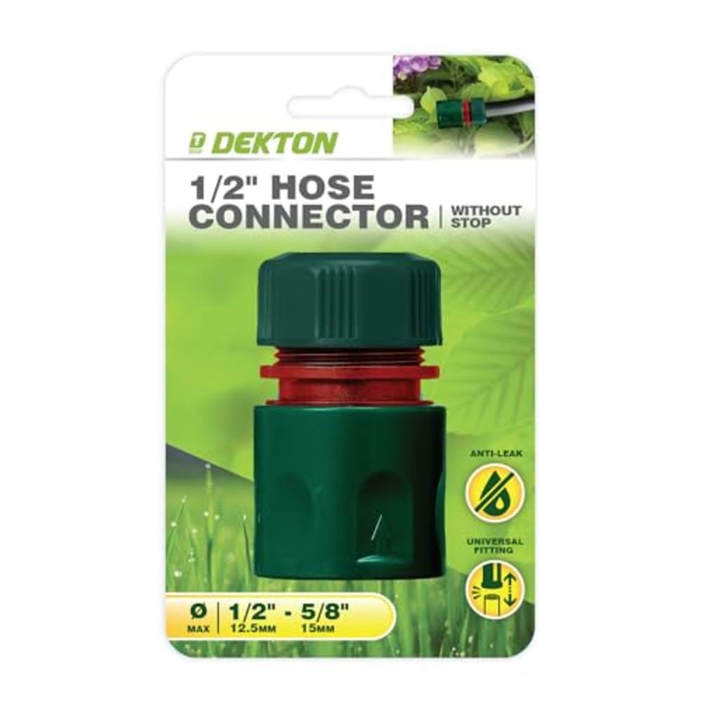 DEKTON 1/2" to 5/8" Hose Connector | Durable Brass Construction | Easy to Install | Secure Fit for Garden Hoses | Compatible with Standard Hoses | Ideal for Irrigation and Watering Tasks