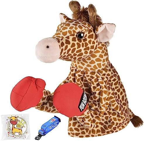 Animal Hand Puppets for Kids - Boxing Giraffe Hand Puppets Interactive Social Skills Plush Toy with Voice Toys for Boys Girls Kids(Giraffe)