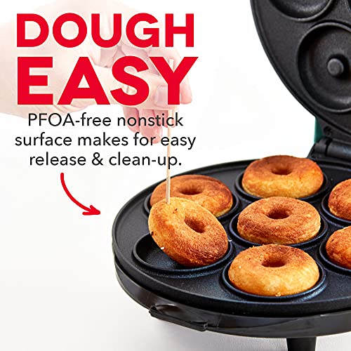 Dash Mini Donut Maker Machine For Kid-Friendly Breakfast, Snacks, Desserts & More With Non-Stick Surface, Makes 7 Doughnuts - Aqua #TOP3