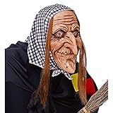 hexenmasken Sie zeigt das schaurige Gesicht einer Hexe