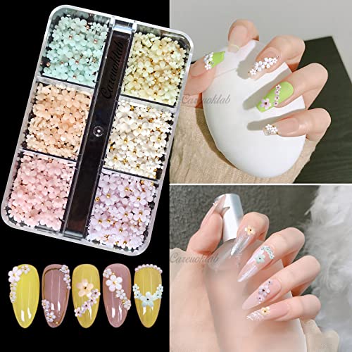 Careuoklab 4 Boxes Nail Art Glitter Sequins, 3D Flower Mixed Shapes And Iridescent Holographic Glitter Flakes Snowflake Hearts Star Diy Manicure Nail Art Decoration Sets, Craft, Makeup #TOP2