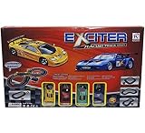 RAMA TRITTON 34233 Rennstrecke, 285 cm, inklusive 4 Autos und 2 Ersatzteilen mit Licht, Mehrfarbig
