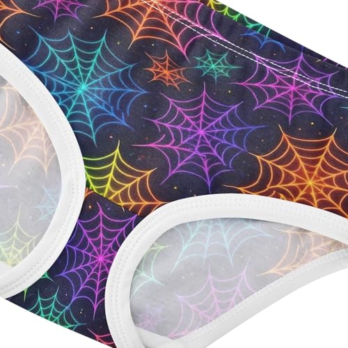Joisal Toddler Girls Underwear 2t Cotton Panties Little Girl Designer Underpants Briefs Colorful Neon Spider Webs4