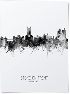 Stoke-on-Trent England Skyline art print poster, unframed -5670