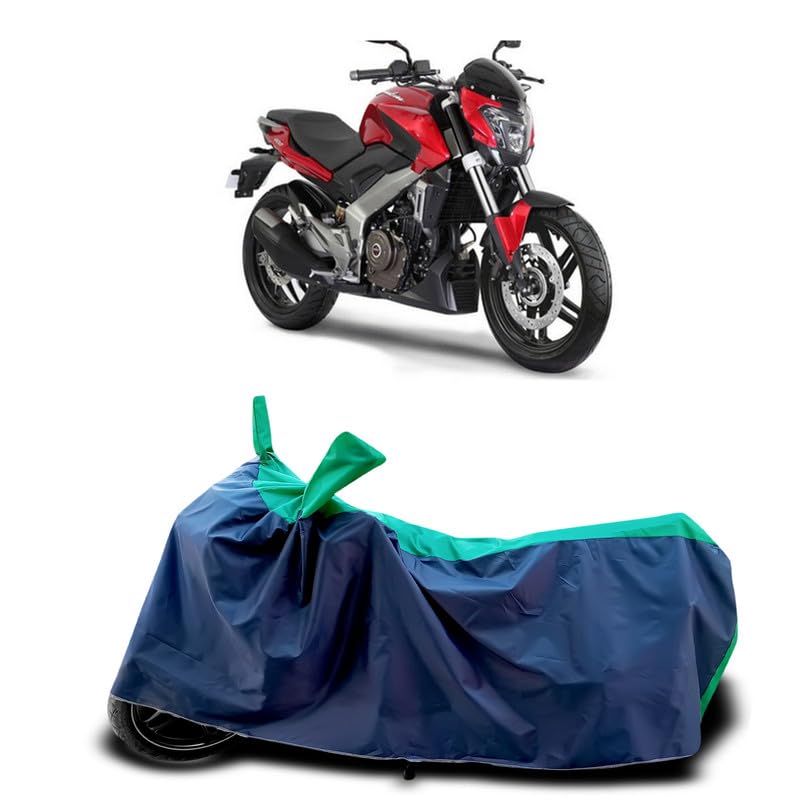 Image of DUFFEL-Two Wheeler Bike Cover Compatible for Bajaj Pulsar 250 Bs6 Heat Protectio /UV-Rays /Birds Dropping /DustProof /Waterproof Indoor Outdoor and Parking Full Protection All Variants [Green Patta]
