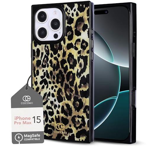 Image of COCOMII Rectangle for iPhone 15 Pro Max Case, Ivory Leopard