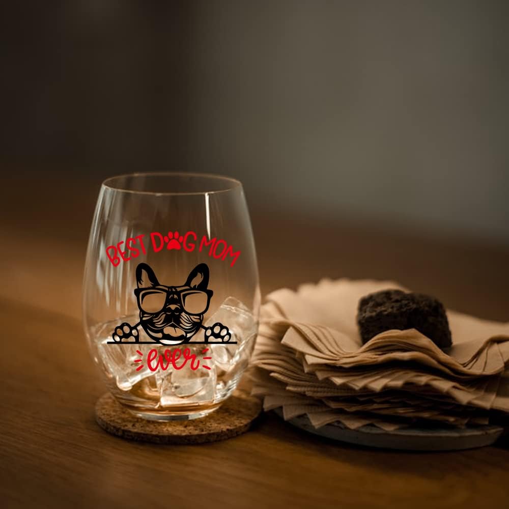 Perfectinsoy Dog Mom Ever Wine Glass with Gift Box, Cute French Bulldog Themed Wine Glass for Dog Lovers, Bulldog Lover Gifts for Women Men Friends Grandma Wife Sister Aunt Bulldog Parents - Image 6