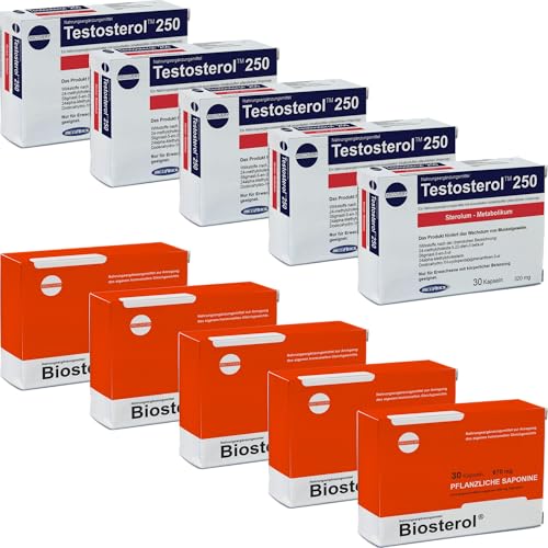 Megabol - Testosterol 250 + Biosterol | Natürliche Unterstützung zur Steigerung der Testosteronproduktion | Zehner-Packung - 10x 30 Kapseln (insg. 300 Kapseln)