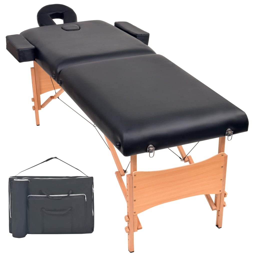Generisch Massageliege 2-Zonen Klappbar 10 cm Sitz Schwarz,Gesundheit & Schönheit,Körperpflege,Massage & Entspannung,Massagetische,18.5KG,110151