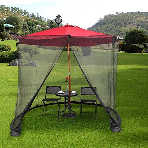 Preisvergleich Produktbild MIEMIE Moskitonetz für Sonnenschirm, Outdoor Garden Moskitoabdeckung Patio Regenschirmabdeckung Moskitonetz Bildschirm Moskitonetz mit Reißverschlusstür für Outdoor Patio Camping Regenschirm