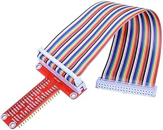Povhhee For RPi GPIO Expansion Board + 20cm FC40 40pin Flat Rainbow Ribbon Cable + T Type GPIO Ad Q2C7 For