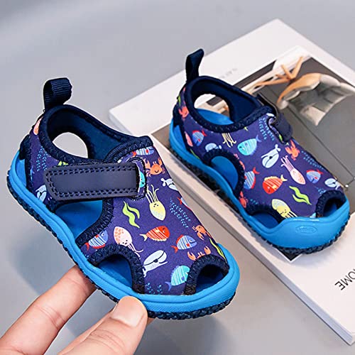 Toddler Water Shoes Kids Girls Cute Pattern Beach Sandals Barefoot Walking Water Shoes Non-Slip Breathable Swim Sandals4
