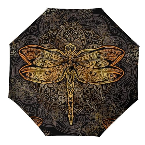 Parapluie femme homme rouge libellule pliant pour rester au sec