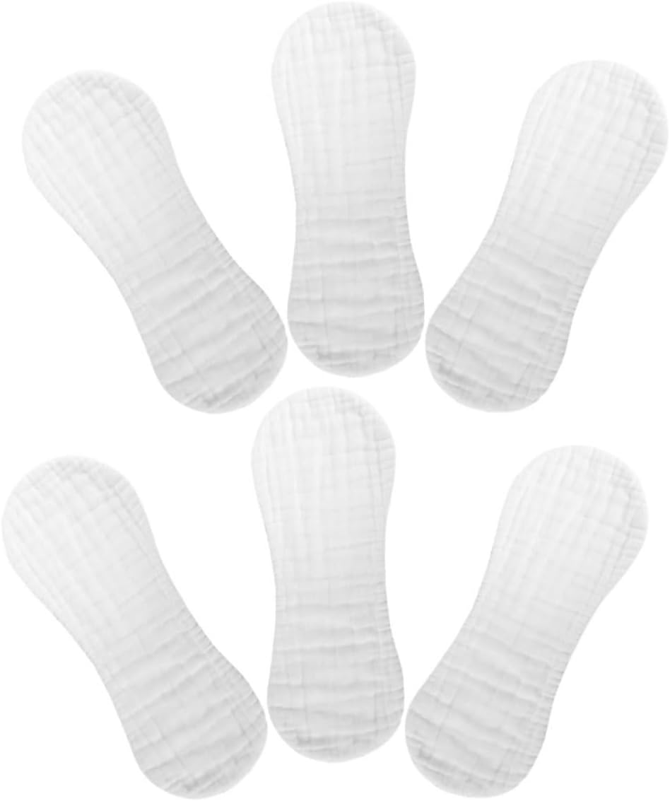 MERRYHAPY 6pcs Soft Absorbent Cotton Muslin Burp Cloths Reusable Pee Pads for Boys and Girls Washable Diapers for Newborns Breathable Cotton for Comfort