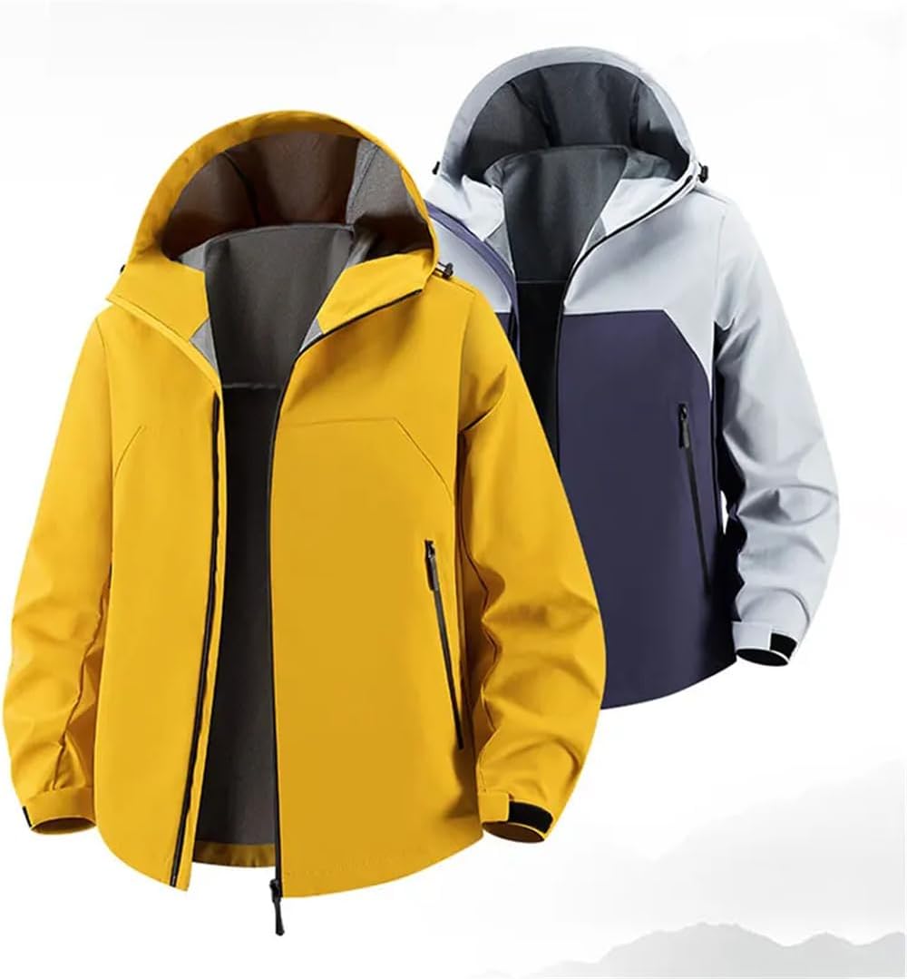 Men Contrast Coat Waterproof Trekking Sports Coat Outdoor Climbing Breathable Hiking Jacket