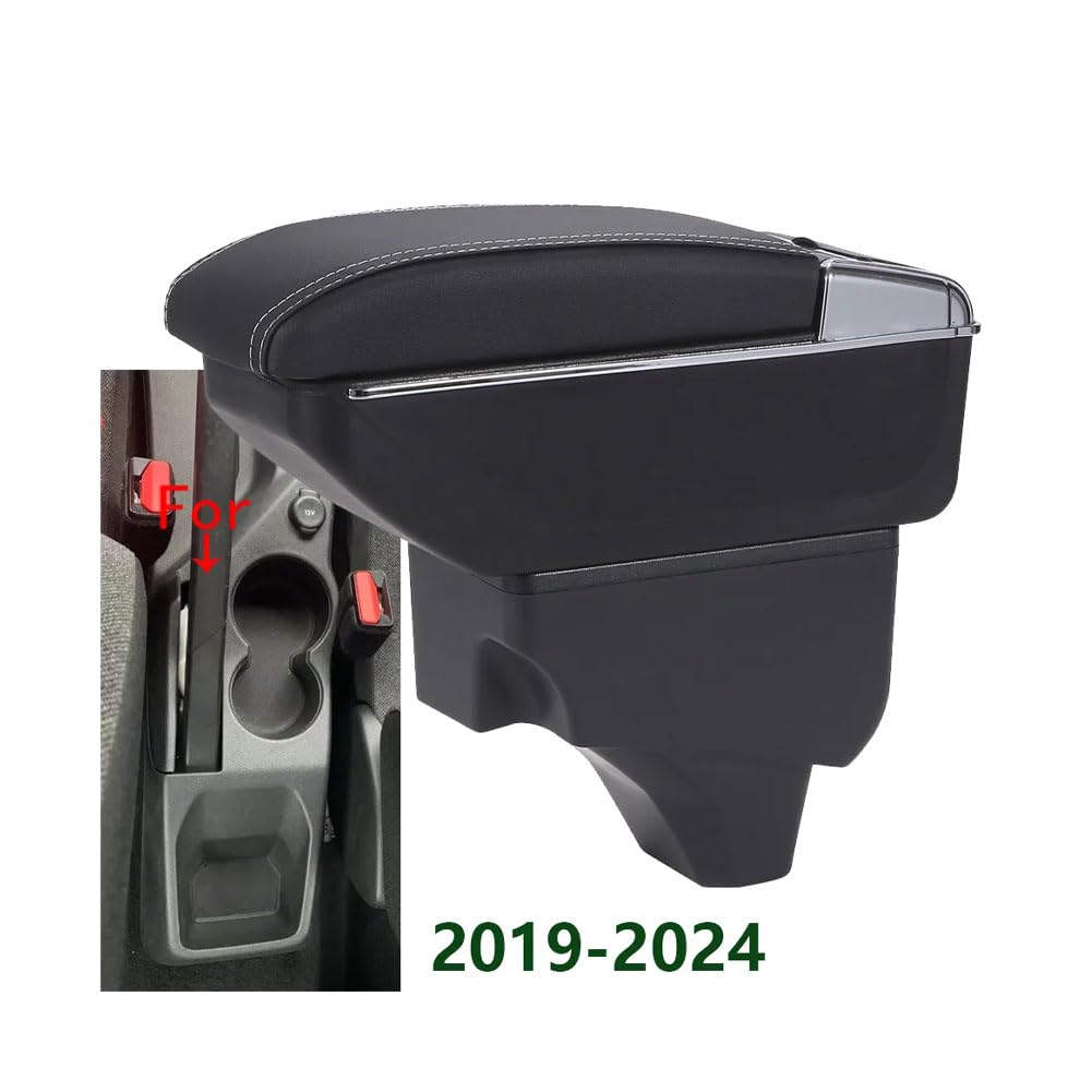 Repose-bras Central Allongé Pour Peugeot 208 (2019-2024) - Avec Ports USB Et Type-C, Rangement Double Couche - Installation Facile Sans Perçage