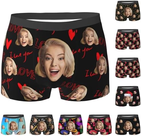 Custom Boxers for Men Boyfriend Husband Personalized Underwear with Face Customized Funny Boxer Valentines Day Outfit