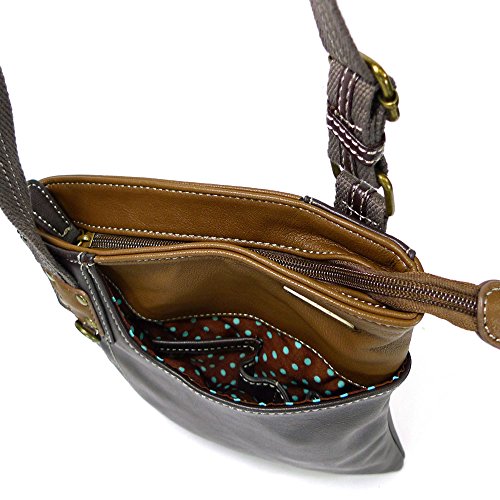 Chala Swing Pack Smartphone Cross-Body Purse Purse Charm (Brown_ Dragonfly With Teal Flower) #TOP5