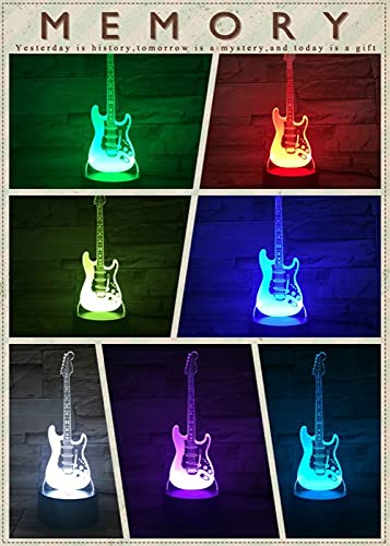 Xdorra beth de guitare lampe 3D 7 couleurs lumières créatives Table de chambre lumières décoratives meilleurs cadeaux… - Les Beatles, Paul McCartney, John Lennon, RIngo Starr, George Harrison Xdorra beth de guitare lampe 3D 7 couleurs lumières créatives Table de chambre lumières décoratives meilleurs cadeaux… – Image 3