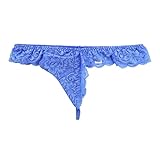 [ラ ポーム] ビキニショーツ NHK生地 エアリー感 透け感 綺麗なストレッチレース 貫通型ゾウさん Gストリングビキニ ラポームオム ブランド 日本製 623054 メンズ ブルー