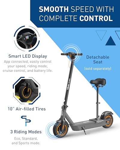Hiboy S2 MAX Electric Scooter, 40.4 Mi Long Range & 19 MPH, 650W MAX Motor Power, 10\'\' Pneumatic Tires, Split Hub Set, Dual Braking System and Cruise Control, Foldable Commuter E-Scooter for Adults - Thumbnail 2