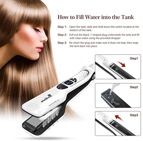 Plancha de Pelo Profesional con Emisión de Vapor Blanca miniatura 3