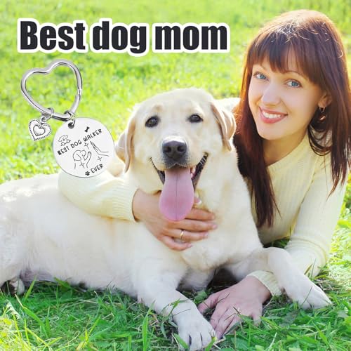 Gosknor Schlüsselanhänger als Geschenk für Hundebesitzer, 'Best Dog Walker Ever' Süßer Schlüsselanhänger mit Hundeführer-Welpenmotiv für Frauen und Hundeliebhaber (Labrador)